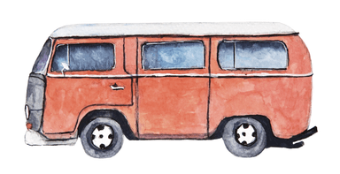 Watercolor Bus